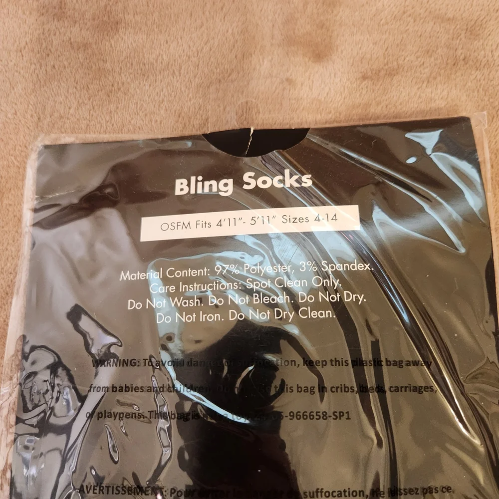 Spirit Bling Socks White Halloween Over The Knee Socks White Black One Size NEW